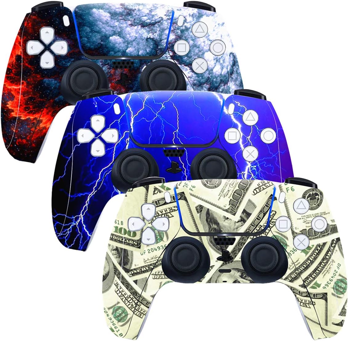 Skin for Ps5 Controller, 3pcs Whole Body Vinyl Decal Cover Sticker for PlayStation 5 Controller (PS5 Controller #2)
