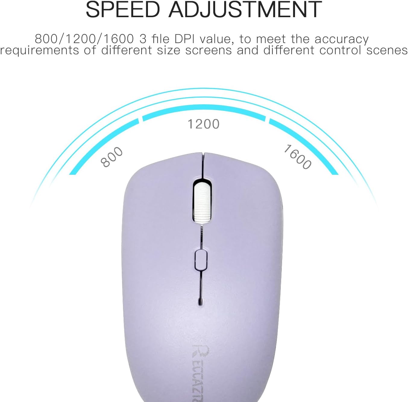 Wireless Keyboard and Mouse Combo, Full-Sized Wireless Keyboard and Adjustable DPI Mouse, 2.4GHz USB Receiver, Wireless Keyboard and Mouse for PC, Windows, Desktop, Laptop (Purple) - Image 3